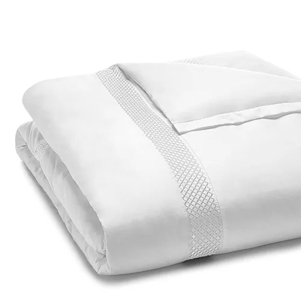 Hudson Park Collection 500TC Embroidered Geo Duvet Cover Twin Pima Cotton, New - Picture 3 of 8